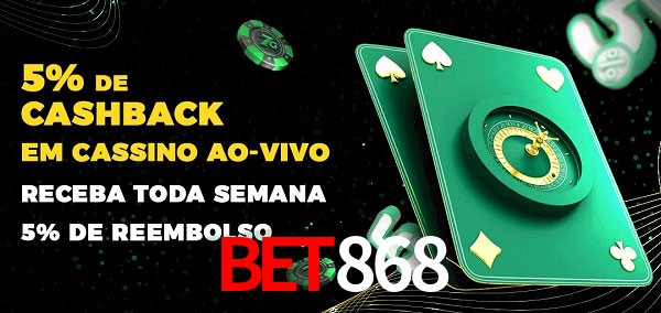 Promoções do cassino ao Vivo bet868